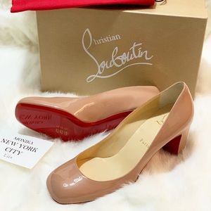 Authentic Christian Louboutin Cadrilla 70 Nude 39